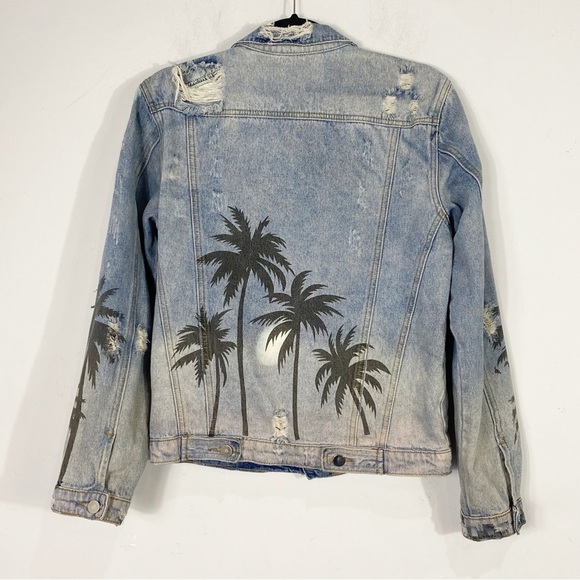 AMIRI Light Blue Denim Palm Trucker Jacket M - Picture 2 of 9